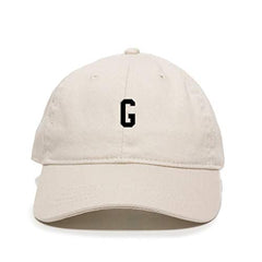 G Initial Letter Baseball Cap Embroidered Cotton Adjustable Dad Hat