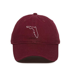 Florida Map Outline Dad Baseball Cap Embroidered Cotton Adjustable Dad Hat