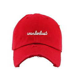 Wanderlust Vintage Baseball Cap Embroidered Cotton Adjustable Distressed Dad Hat