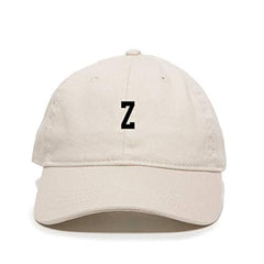 Z Initial Letter Baseball Cap Embroidered Cotton Adjustable Dad Hat