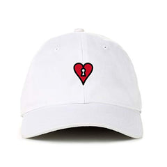 Heart Lock Baseball Cap Embroidered Cotton Adjustable Dad Hat