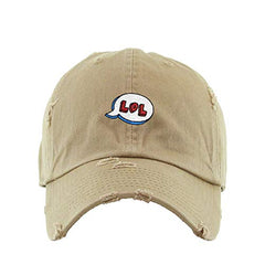 LOL Bubble Vintage Baseball Cap Embroidered Cotton Adjustable Distressed Dad Hat