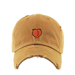 Peach Peachy Vintage Baseball Cap Embroidered Cotton Adjustable Distressed Dad Hat