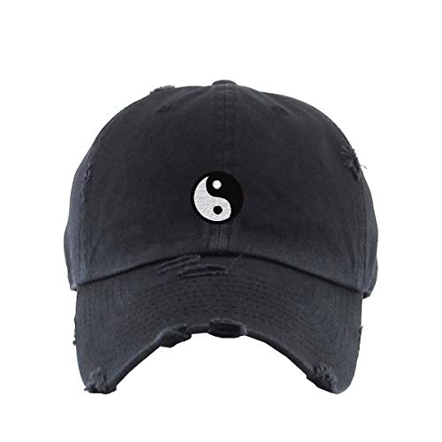 Yin Yang Vintage Baseball Cap Embroidered Cotton Adjustable Distressed Dad Hat