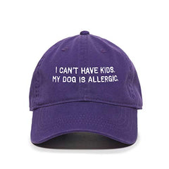 Can't Have Kids Dog Allergic Baseball Cap Embroidered Cotton Adjustable Dad Hat