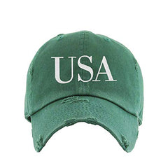 USA 4th of July Vintage Baseball Cap Embroidered Cotton Adjustable Distressed Dad Hat