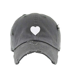Heart Vintage Baseball Cap Embroidered Cotton Adjustable Distressed Dad Hat