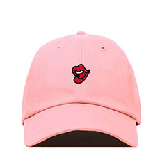 Lips Baseball Cap Embroidered Cotton Adjustable Dad Hat