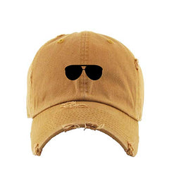 Aviator Glasses Vintage Baseball Cap Embroidered Cotton Adjustable Distressed Dad Hat