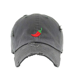 Red Chilli Vintage Baseball Cap Embroidered Cotton Adjustable Distressed Dad Hat
