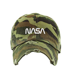 Retro NASA Logo Vintage Baseball Cap Embroidered Cotton Adjustable Distressed Dad Hat