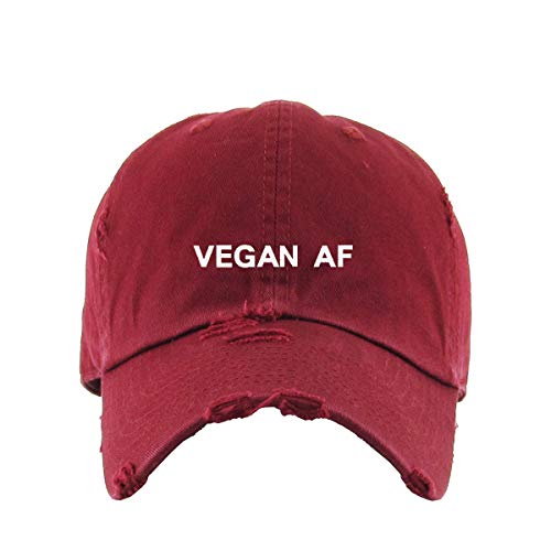 Vegan AF Vintage Baseball Cap Embroidered Cotton Adjustable Distressed Dad Hat