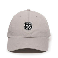 Route 66 Dad Baseball Cap Embroidered Cotton Adjustable Dad Hat