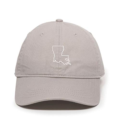 Louisiana Map Outline Dad Baseball Cap Embroidered Cotton Adjustable Dad Hat