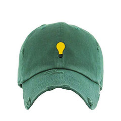 Light Bulb Vintage Baseball Cap Embroidered Cotton Adjustable Distressed Dad Hat