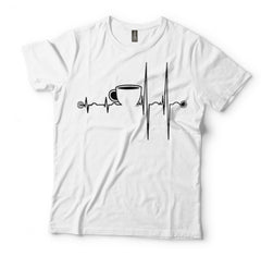 Coffee Heartbeat Design T-Shirt
