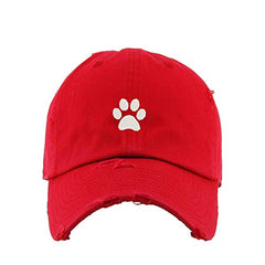 Paw Vintage Baseball Cap Embroidered Cotton Adjustable Distressed Dad Hat