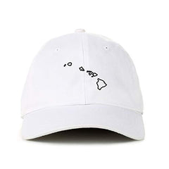 Hawaii Map Outline Dad Baseball Cap Embroidered Cotton Adjustable Dad Hat