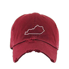 Kentucky Map Outline Dad Vintage Baseball Cap Embroidered Cotton Adjustable Distressed Dad Hat