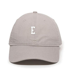 E Initial Letter Baseball Cap Embroidered Cotton Adjustable Dad Hat