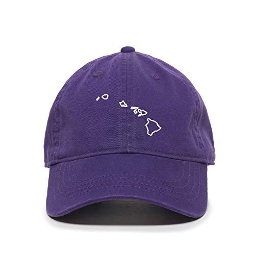 Hawaii Map Outline Dad Baseball Cap Embroidered Cotton Adjustable Dad Hat