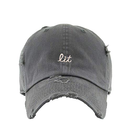 It's Lit Vintage Baseball Cap Embroidered Cotton Adjustable Distressed Dad Hat