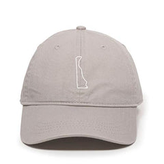 Delaware Map Outline Dad Baseball Cap Embroidered Cotton Adjustable Dad Hat