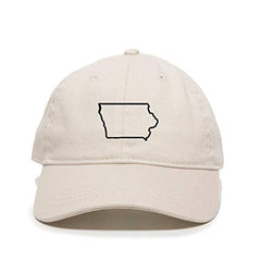 Iowa Map Outline Dad Baseball Cap Embroidered Cotton Adjustable Dad Hat