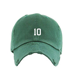 #10 Jersey Number Dad Vintage Baseball Cap Embroidered Cotton Adjustable Distressed Dad Hat