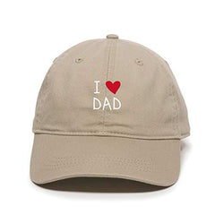 I Heart Dad Baseball Cap Embroidered Cotton Adjustable Dad Hat