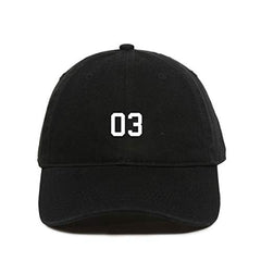 #03 Jersey Number Dad Baseball Cap Embroidered Cotton Adjustable Dad Hat