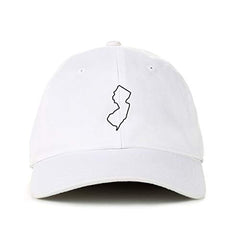 New Jersey Map Outline Dad Baseball Cap Embroidered Cotton Adjustable Dad Hat