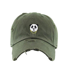 Panda Chains Vintage Baseball Cap Embroidered Cotton Adjustable Distressed Dad Hat