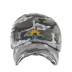 Sunset Vintage Baseball Cap Embroidered Cotton Adjustable Distressed Dad Hat