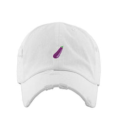 Eggplant Vintage Baseball Cap Embroidered Cotton Adjustable Distressed Dad Hat