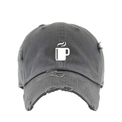 Cup of Coffee Vintage Baseball Cap Embroidered Cotton Adjustable Distressed Dad Hat