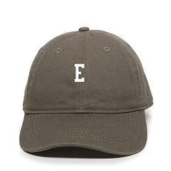 E Initial Letter Baseball Cap Embroidered Cotton Adjustable Dad Hat