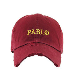 Pablo Vintage Baseball Cap Embroidered Cotton Adjustable Distressed Dad Hat