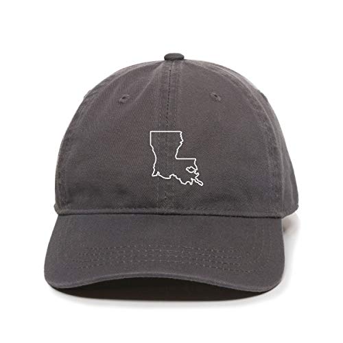 Louisiana Map Outline Dad Baseball Cap Embroidered Cotton Adjustable Dad Hat
