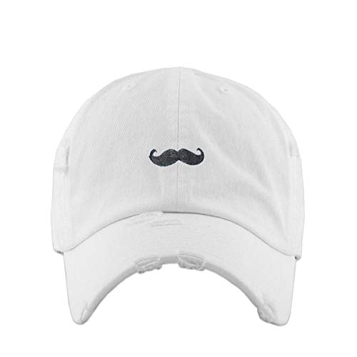 Mustache Vintage Baseball Cap Embroidered Cotton Adjustable Distressed Dad Hat