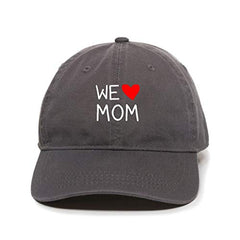 We Love Mom Baseball Cap Embroidered Cotton Adjustable Dad Hat