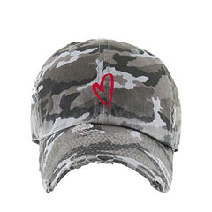 Loose Heart Vintage Baseball Cap Embroidered Cotton Adjustable Distressed Dad Hat