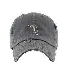 Florida Map Outline Dad Vintage Baseball Cap Embroidered Cotton Adjustable Distressed Dad Hat