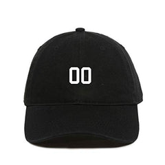 #00 Jersey Number Dad Baseball Cap Embroidered Cotton Adjustable Dad Hat