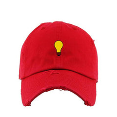 Light Bulb Vintage Baseball Cap Embroidered Cotton Adjustable Distressed Dad Hat