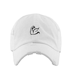 Biceps Flex Vintage Baseball Cap Embroidered Cotton Adjustable Distressed Dad Hat