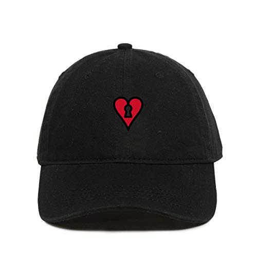 Heart Lock Baseball Cap Embroidered Cotton Adjustable Dad Hat