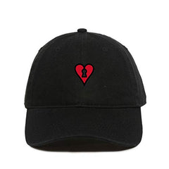 Heart Lock Baseball Cap Embroidered Cotton Adjustable Dad Hat