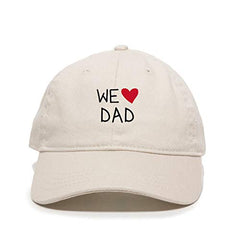 We Heart Dad Baseball Cap Embroidered Cotton Adjustable Dad Hat