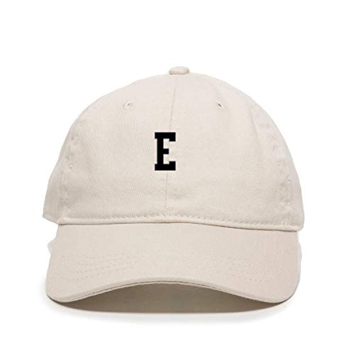 E Initial Letter Baseball Cap Embroidered Cotton Adjustable Dad Hat